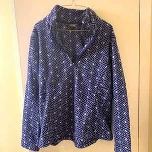 Cozy fleece quarter zip long sleeve layer. Lands End.